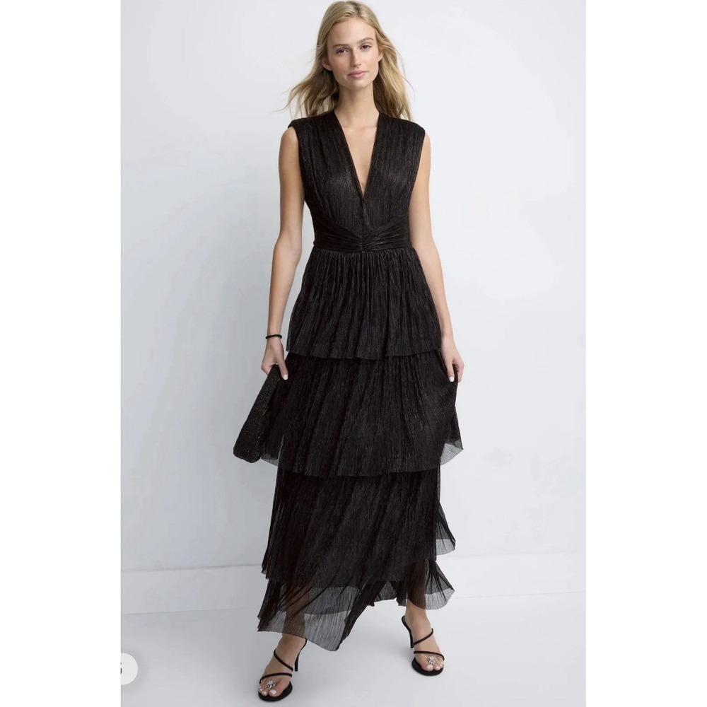 Sabina Musayev Skylar Pleated Gown Black Size Medium